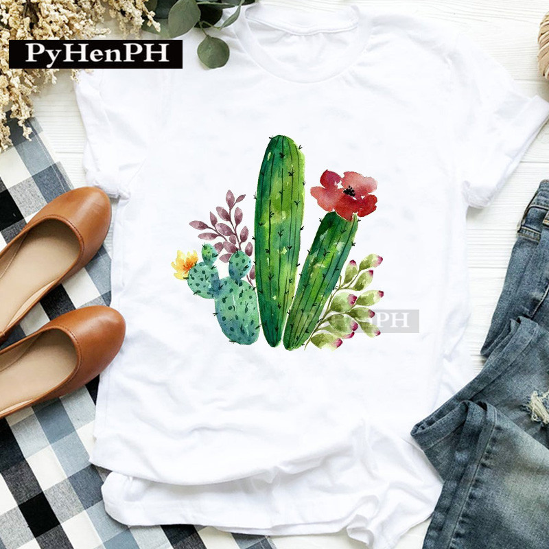تي شيرت نسائي عصري بطبعة صبار، - مراجعة The Plant Parent وسعره
