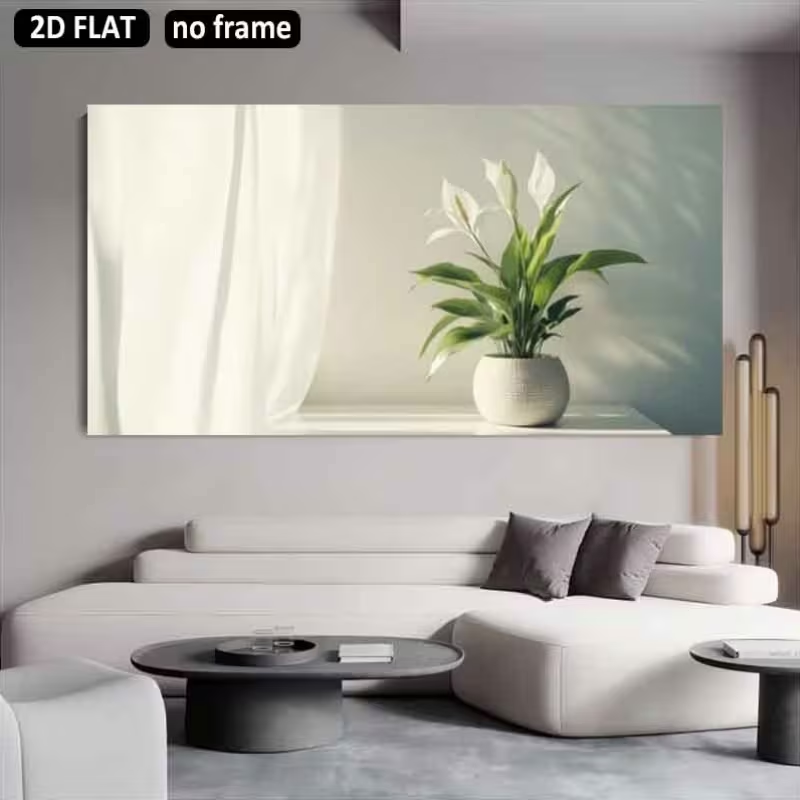 لوحة قماشية مسطحة ثنائية الأبع - مراجعة Peace Lily White وسعره
