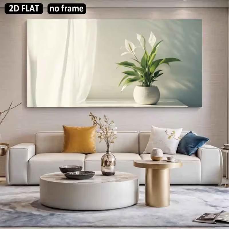لوحة قماشية مسطحة ثنائية الأبع - مراجعة Peace Lily White وسعره
